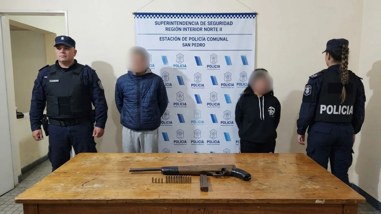 Detenidos y arma 