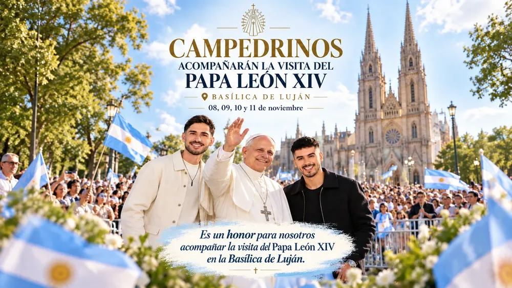 Campedrinos junto al Papa en Luján